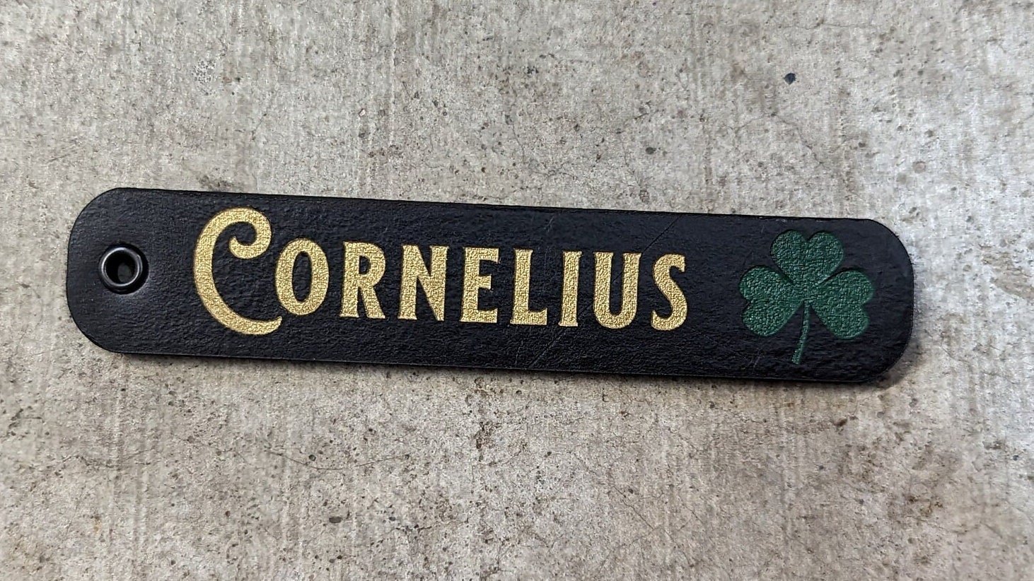 Personalized leather name keychain and replacement firefighter gear pull tab