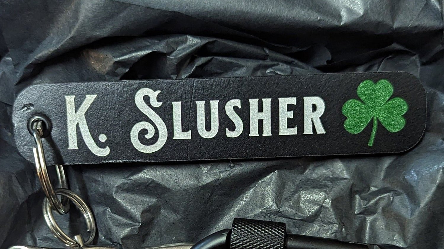 Custom leather replacement pull tab and firefighter keychain – additional product view 3