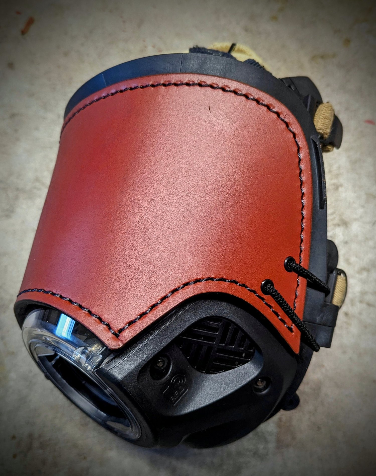 Personalized leather Scott C5 SCBA mask cover – additional product view 3