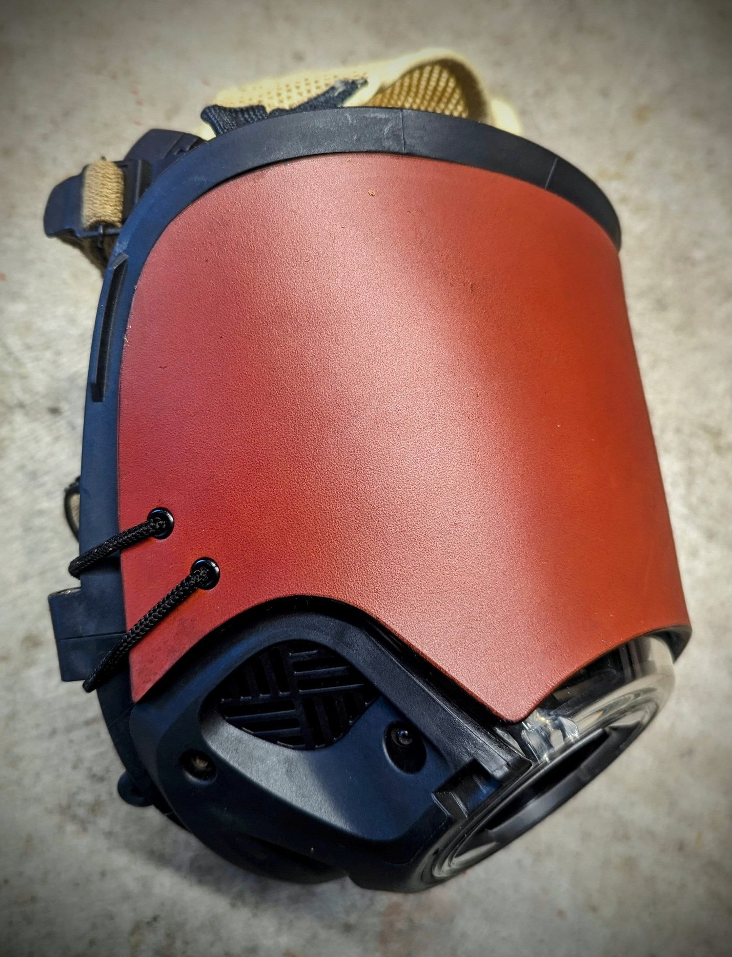 Personalized leather Scott C5 SCBA mask cover – additional product view 4