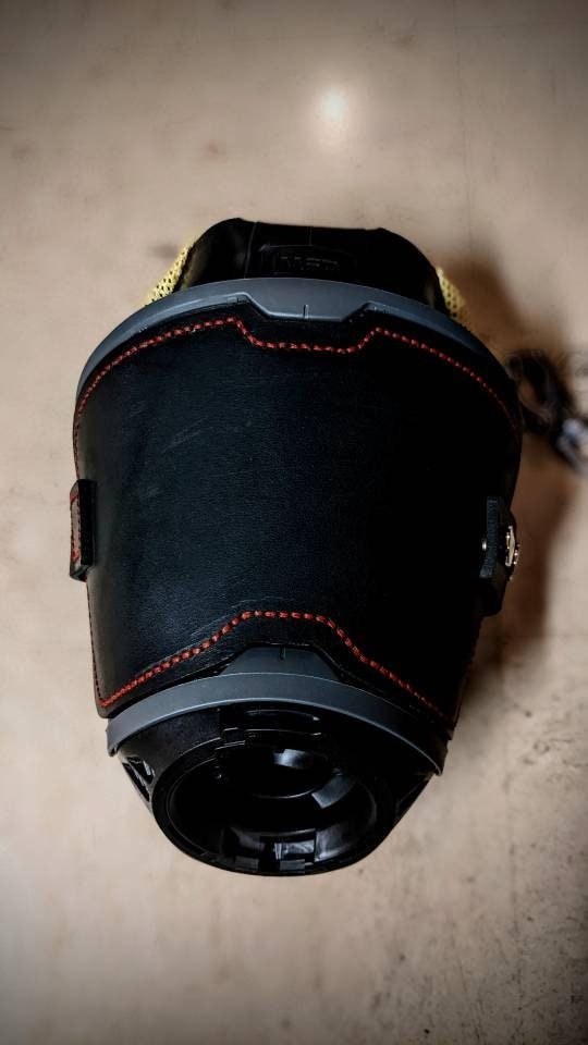 Black leather MSA G1 SCBA mask cover – additional product view 4