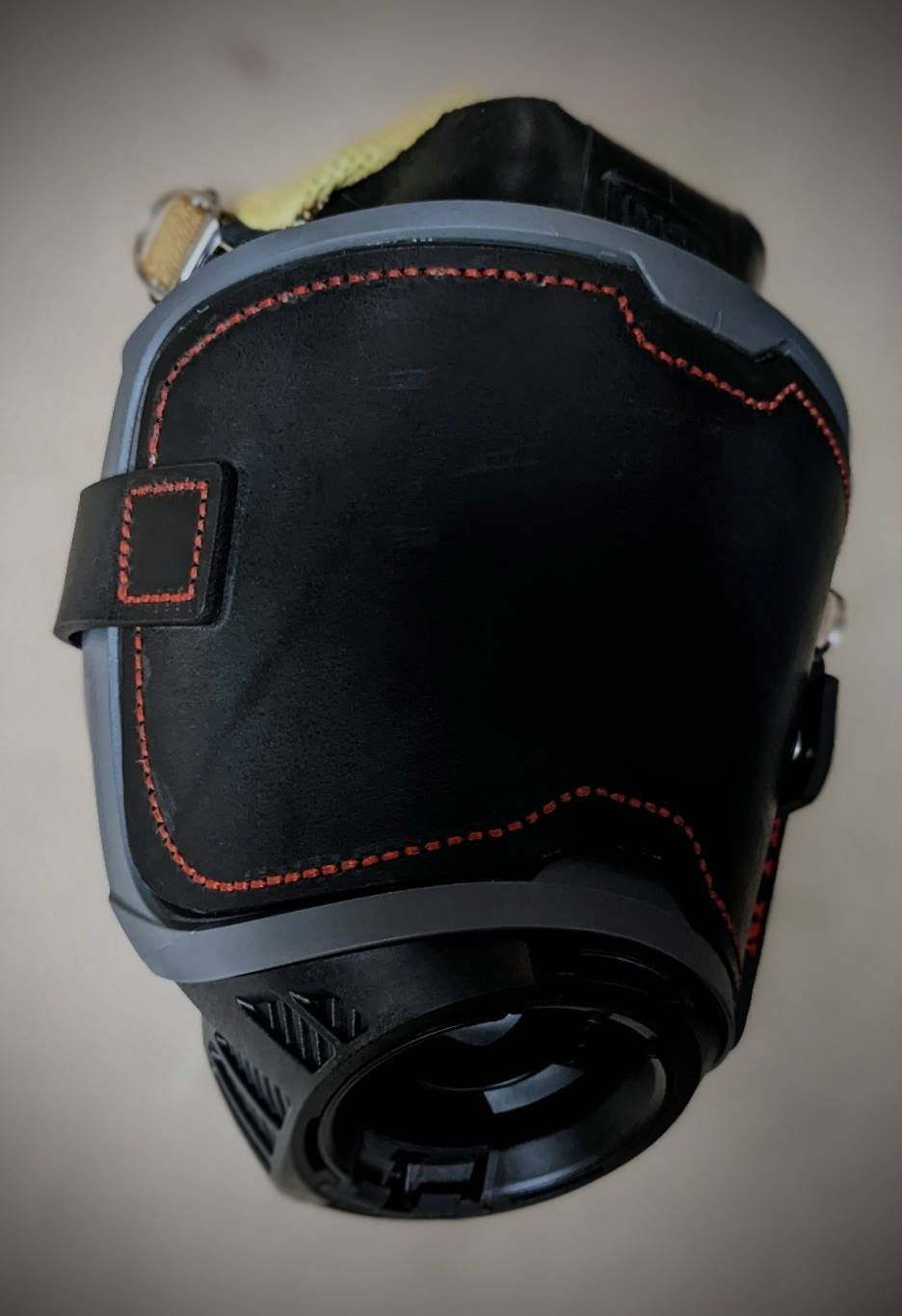 Black leather MSA G1 SCBA mask cover – additional product view 5
