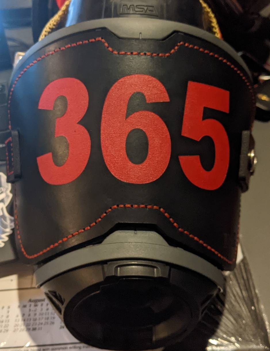 Black leather MSA G1 SCBA mask cover – additional product view 7